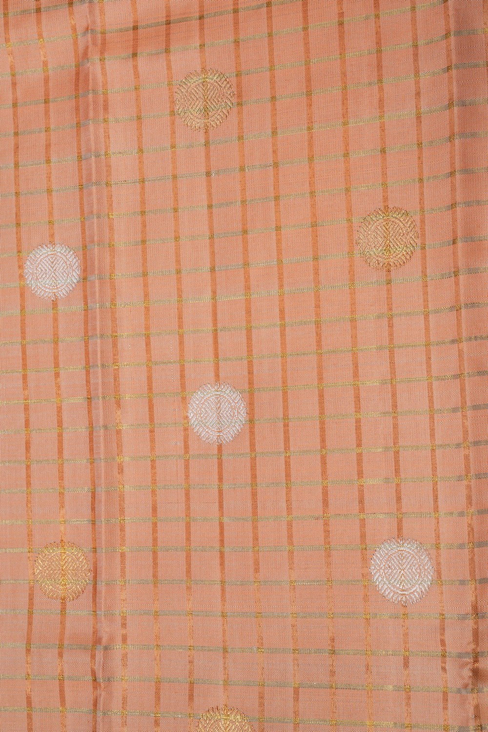 Image of Peach Brocade Kanchipattu Saree