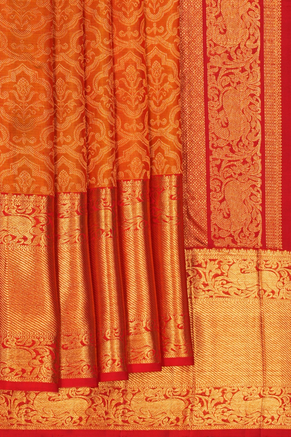 Image of Mustard Brocade Kanchipattu Saree