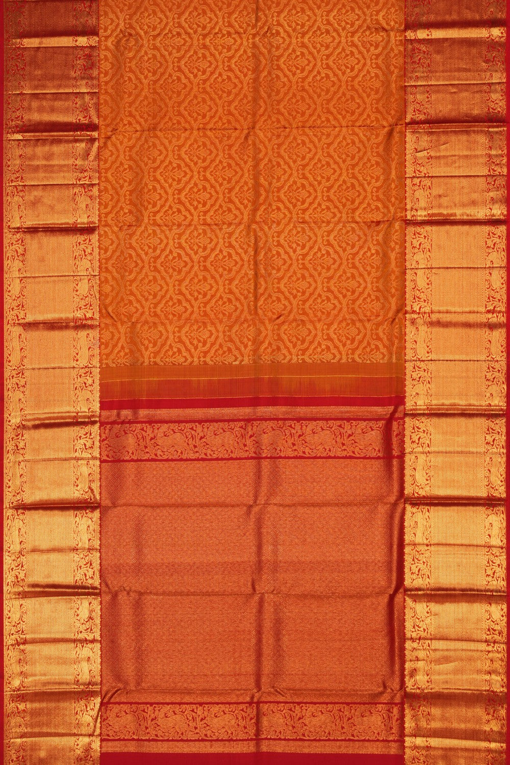 Image of Mustard Brocade Kanchipattu Saree