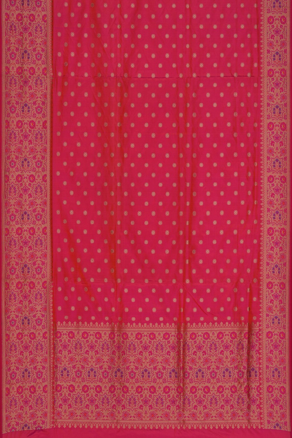 Image of Banarasi Brocade Silk Fuchsia-Pink Saree