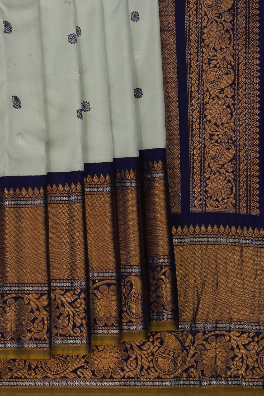 Image of Gadwal Silk Pastel Green Saree