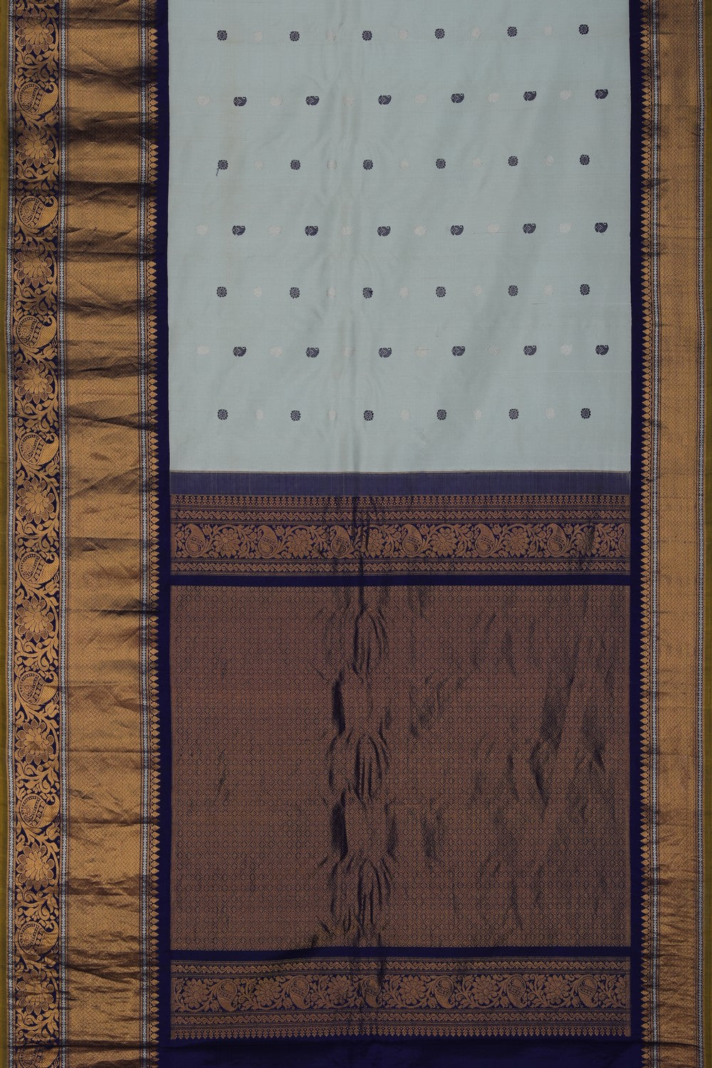 Image of Gadwal Silk Pastel Green Saree