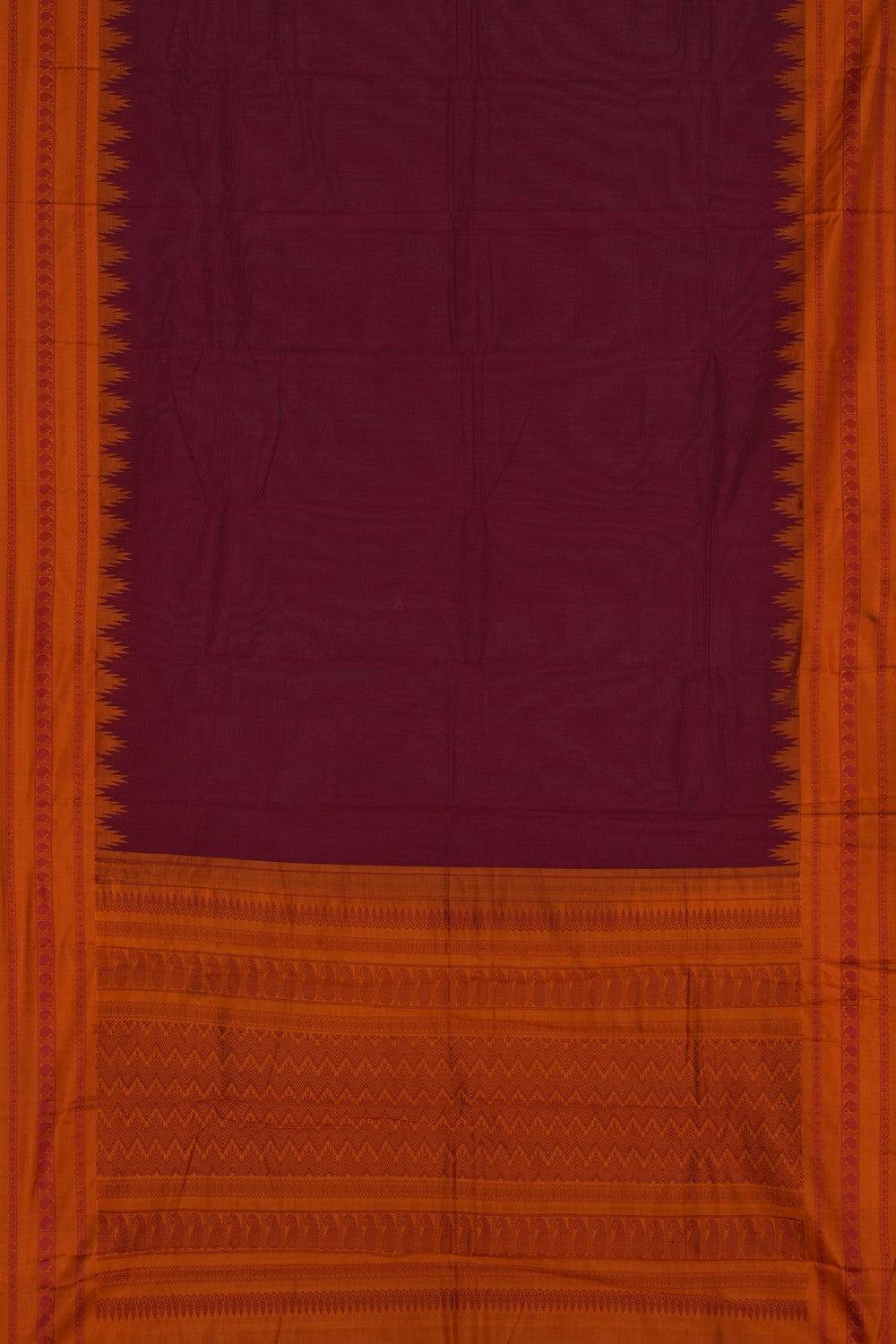 Image of Kanchi Cotton Maroon Saree
