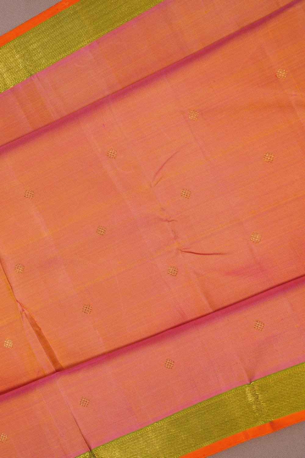 Image of Kanchipuram Silk Peach Saree