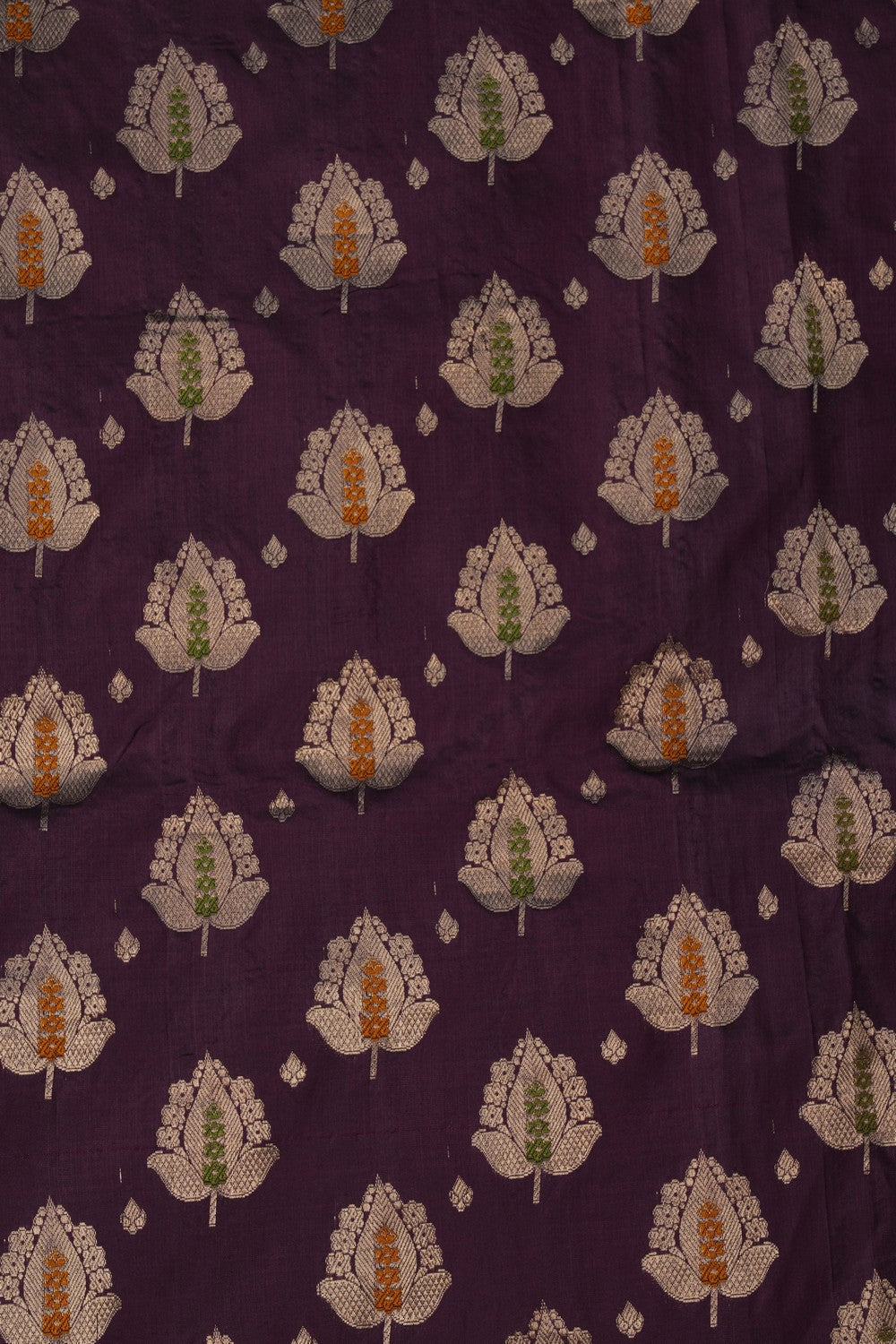 Image of Banarasi Brocade Silk Brown Saree