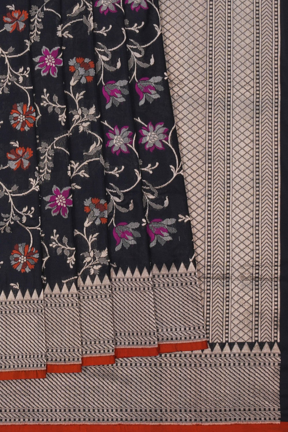 Image of Banarasi Brocade Silk Black Saree