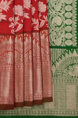 Image of Venkatagiri Silk Maroon Saree