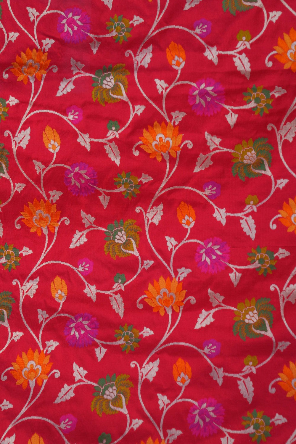 Image of Banarasi Brocade Silk Red Saree