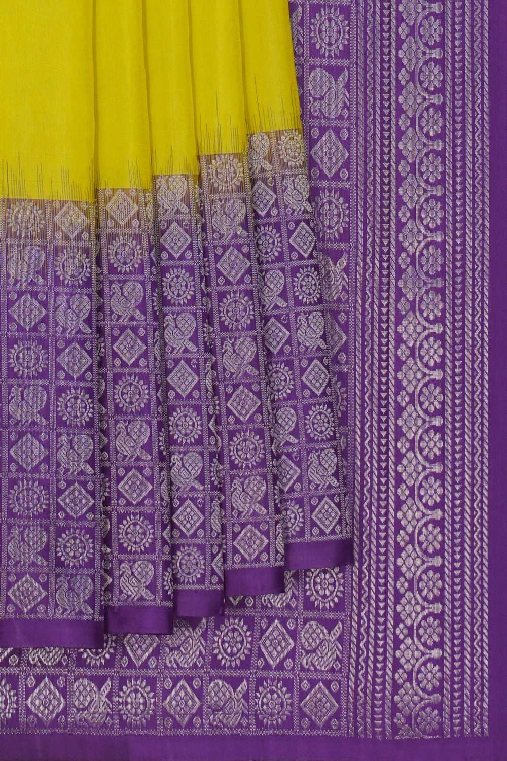 Image of South Silk Yellow Saree
