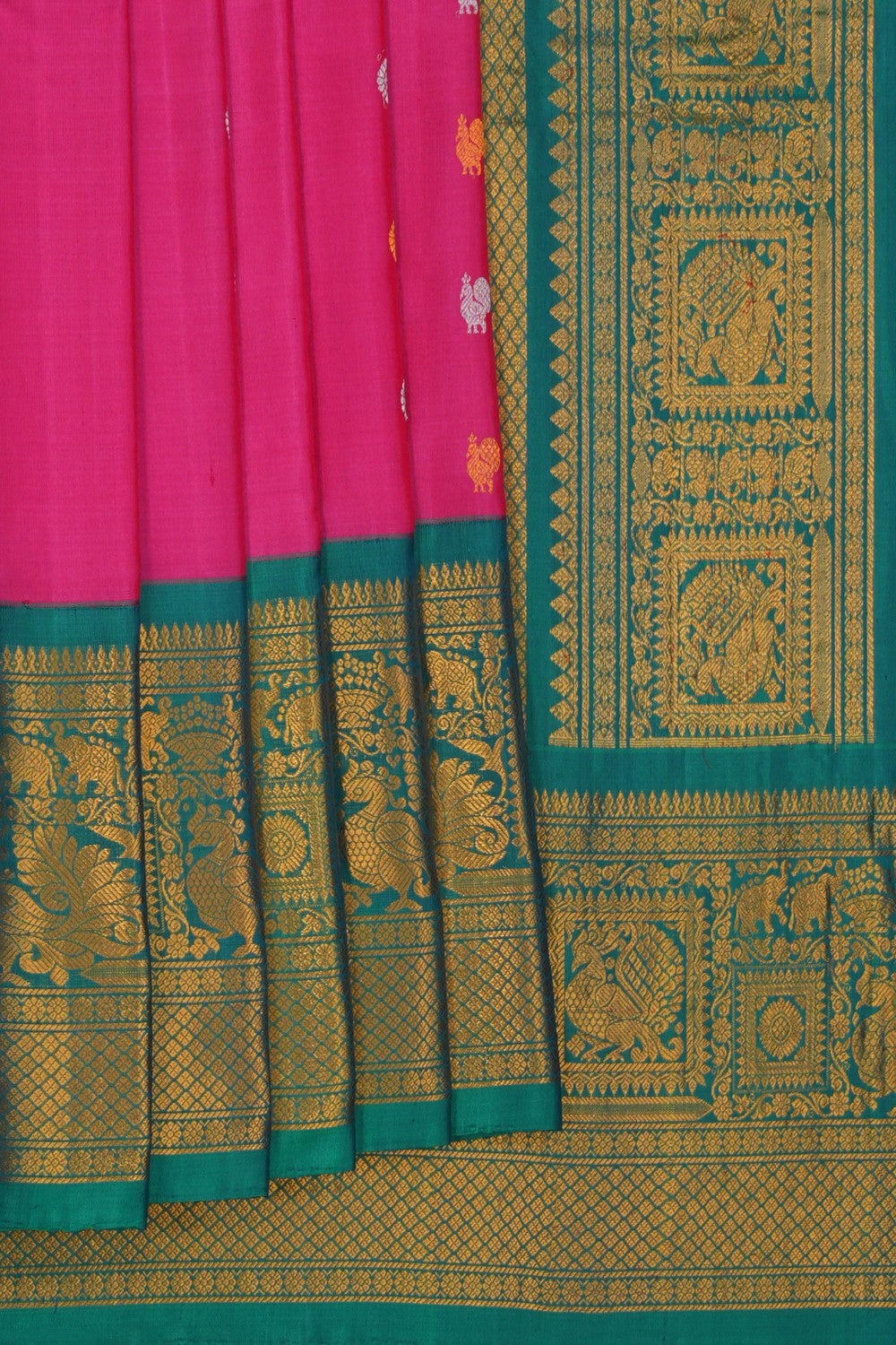 Image of Gadwal Silk Pink Saree