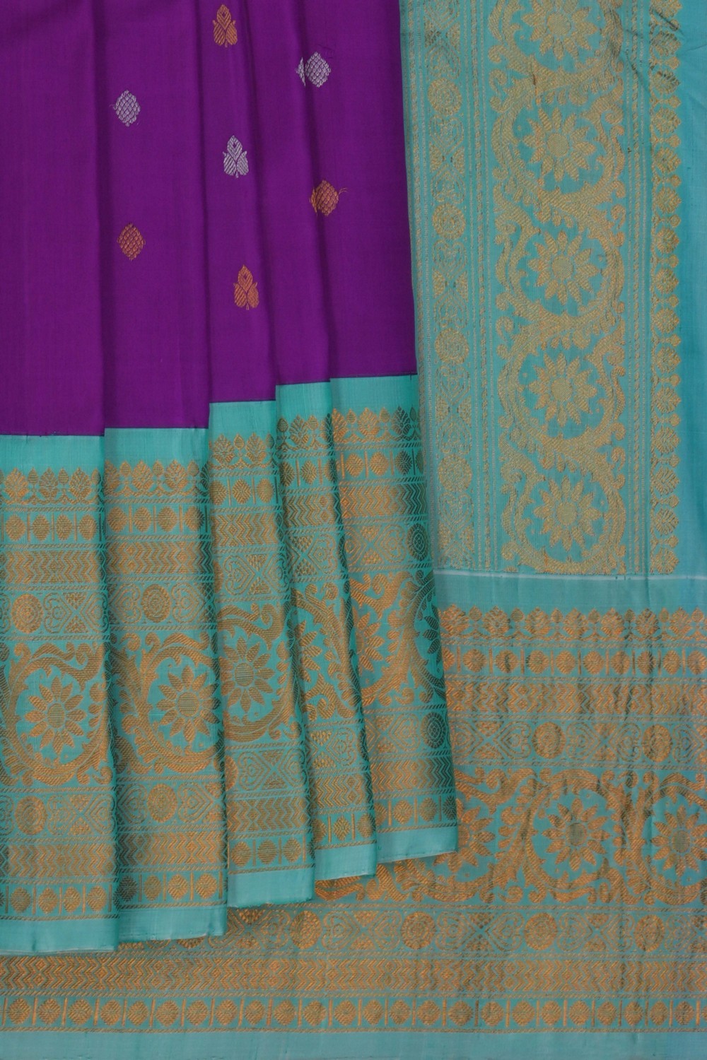 Image of Gadwal Silk Purple Saree