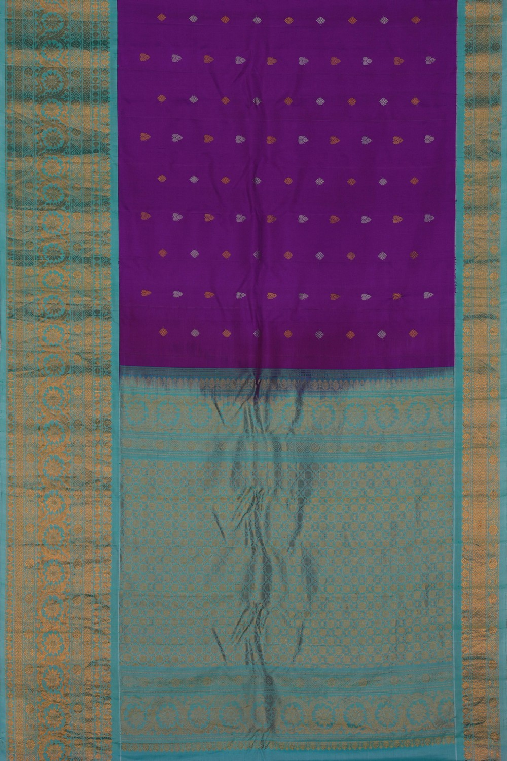 Image of Gadwal Silk Purple Saree