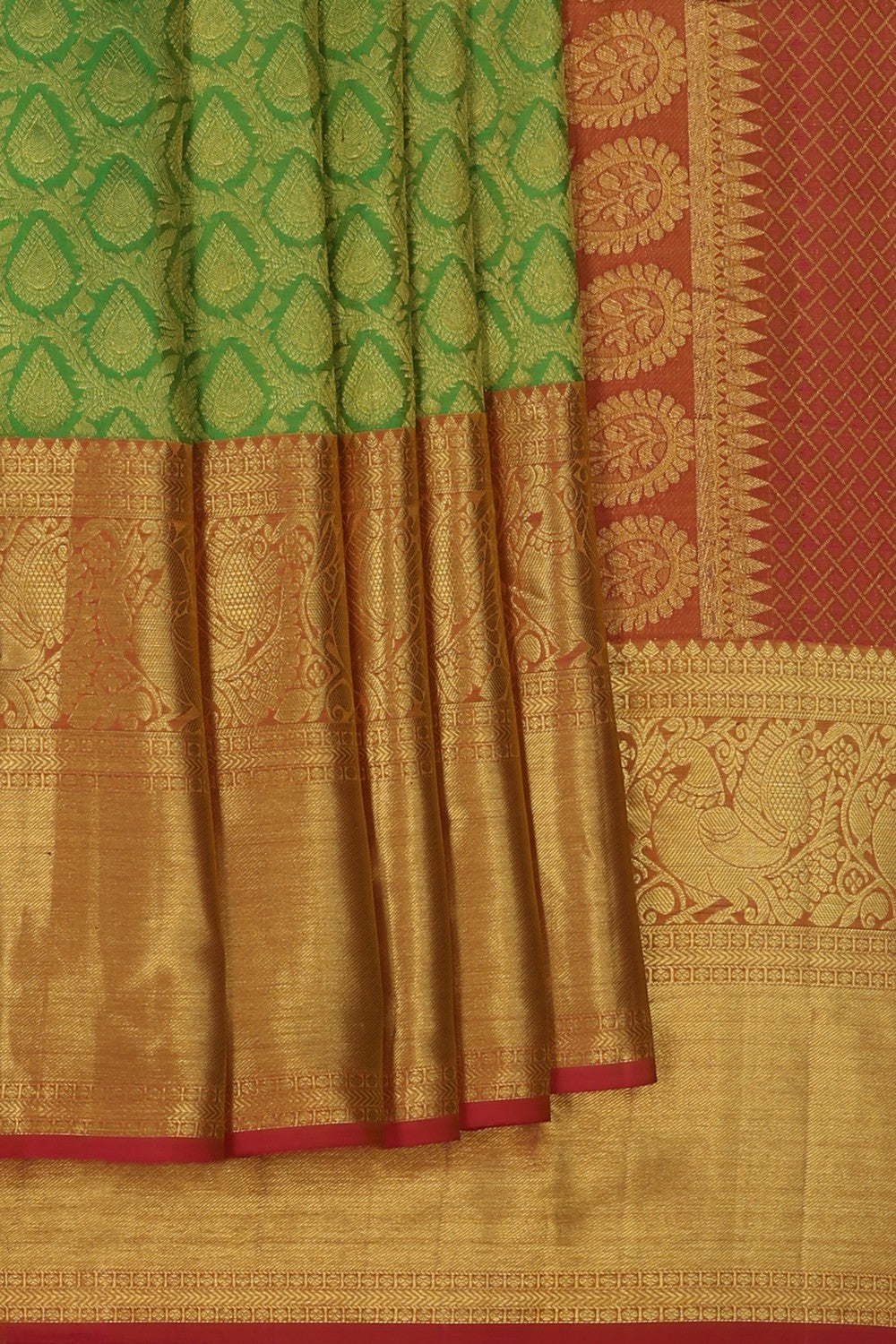 Image of Green Brocade Kanchipattu Saree