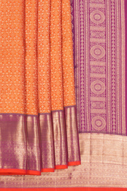 Image of Kanchipattu Brocade Orange Saree