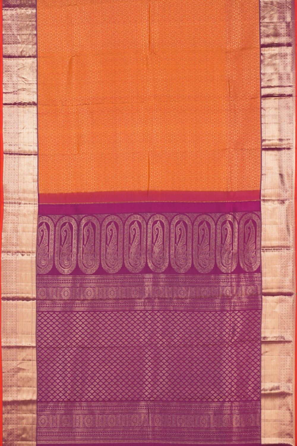 Kanchipattu Brocade Orange Saree