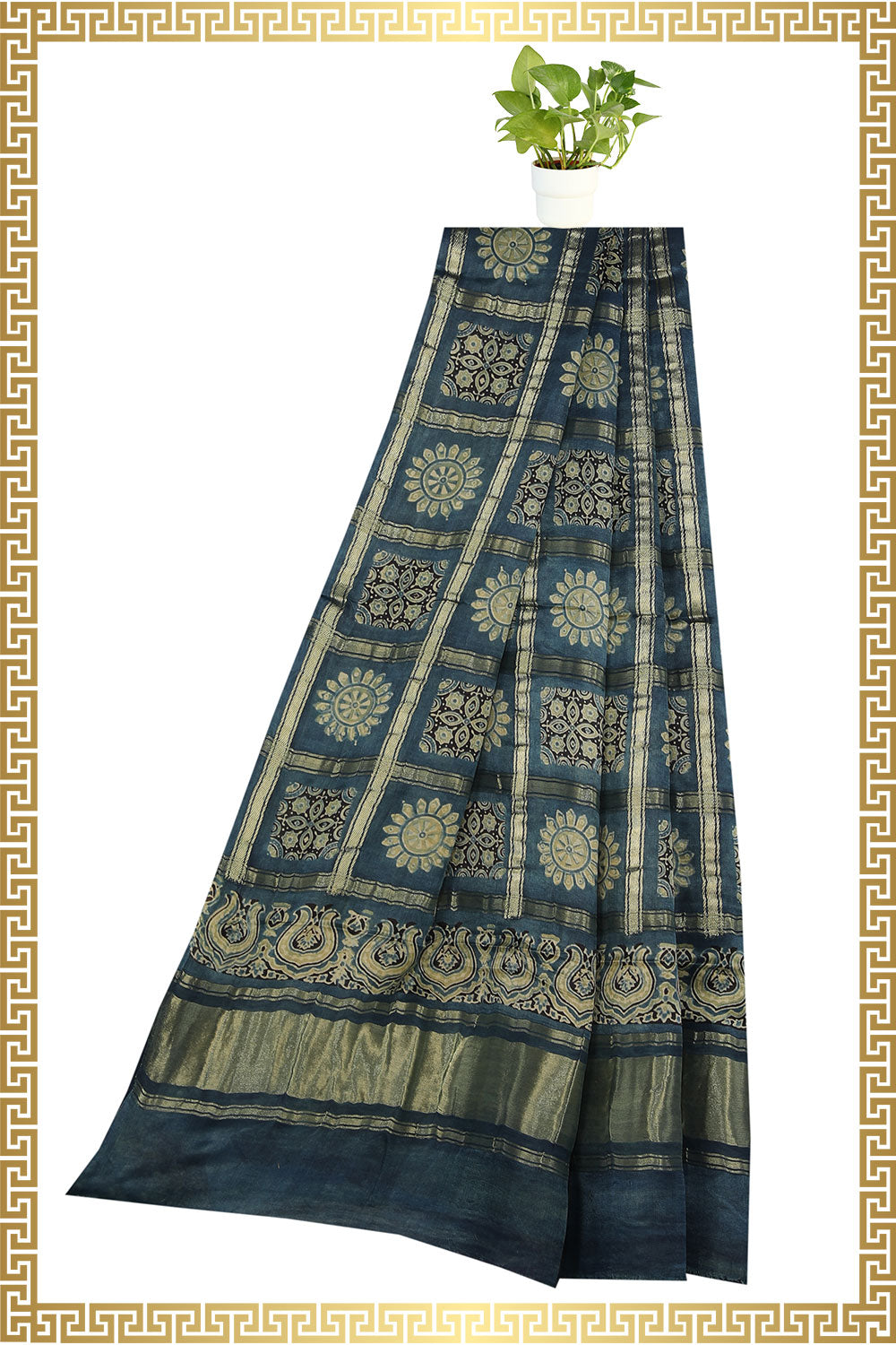 Collection of Alluring Soft-Silk Teal-Blue Dupatta in a gallery layout