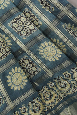 Collection of Alluring Soft-Silk Teal-Blue Dupatta in a gallery layout