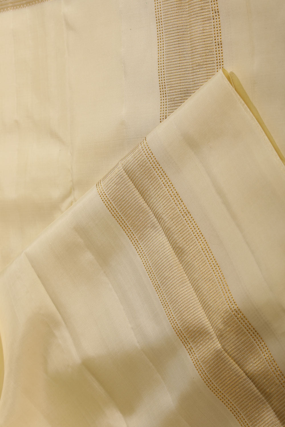 Collection of Kanchi Pure Silk CreamTraditional Dhoti With Kanduva (8 X 4) in a gallery layout