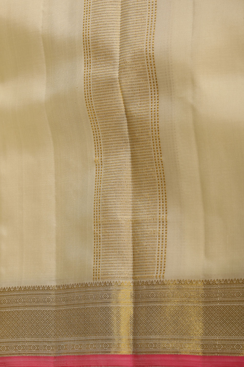 Collection of Kanchi Pure Silk CreamTraditional Dhoti With Kanduva (8 X 4) in a gallery layout