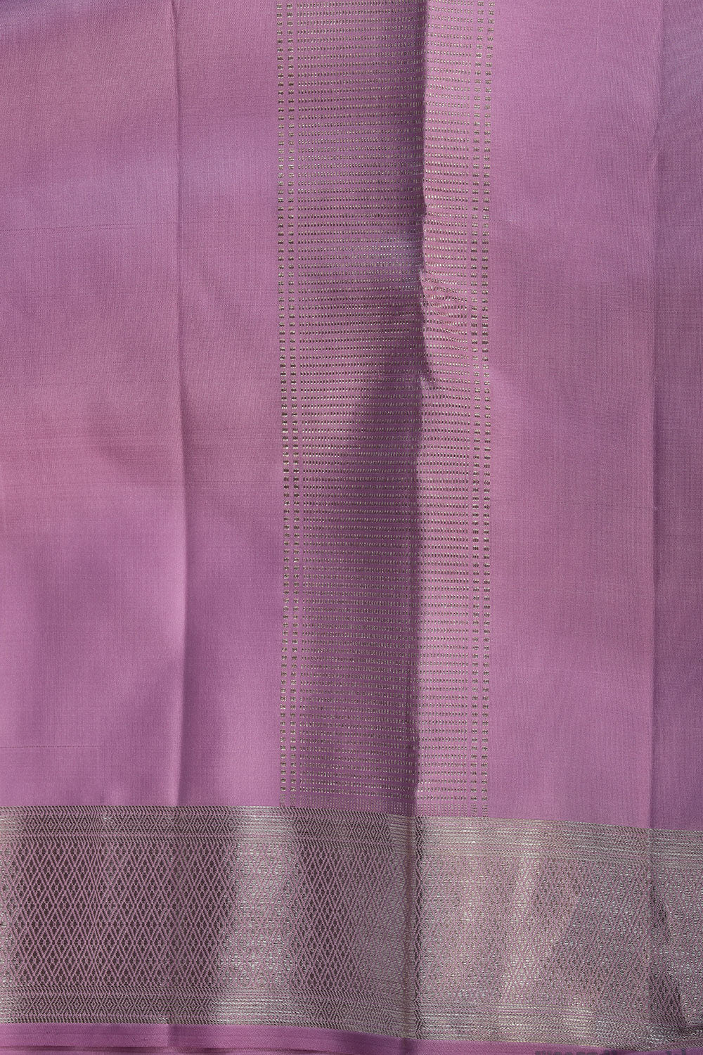 Collection of Kanchi Pure Silk Lavender-Purple Traditional Dhoti With Kanduva (8 X 4) in a gallery layout