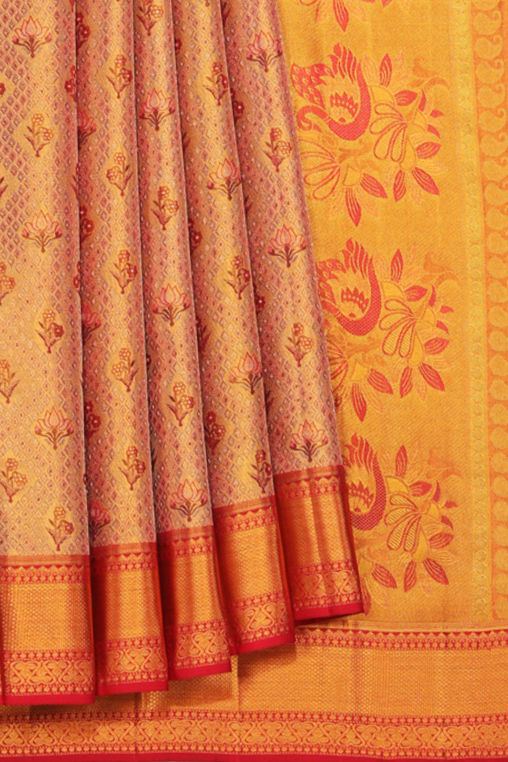 Collection of Kanchipattu An Ethereal Tissue Gold Saree in a gallery layout