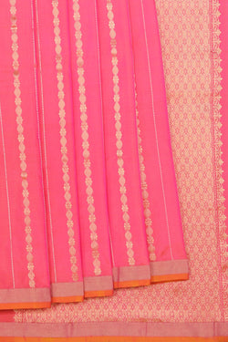 Collection of Banarasi-Silk Fuchsia-Pink Saree in a gallery layout