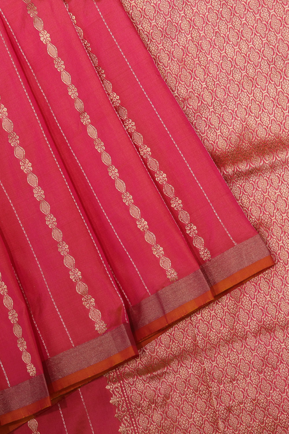 Collection of Banarasi-Silk Fuchsia-Pink Saree in a gallery layout