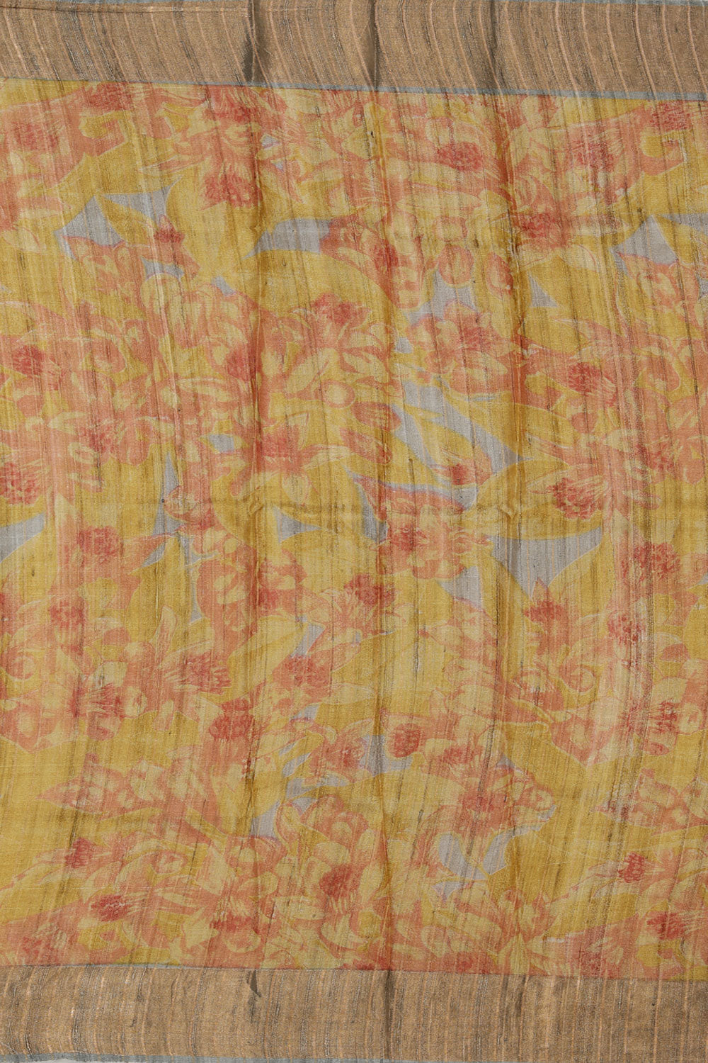 Collection of Tussar Silk Floral Print Saree in a gallery layout