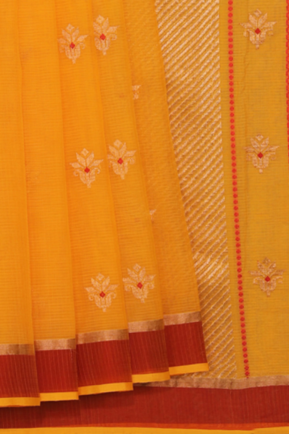 Collection of Kota Mustard Saree in a gallery layout