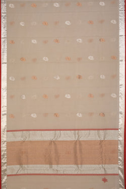 Collection of Kota Beige Saree With Silver Border in a gallery layout