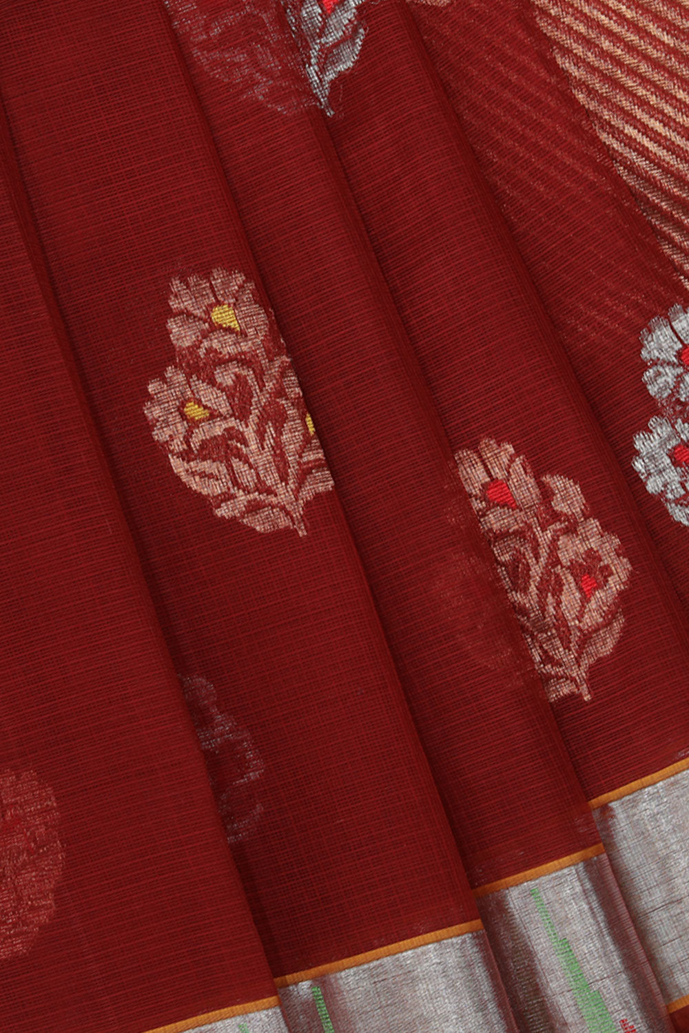 Collection of Kota Maroon Saree With Muniya Border in a gallery layout