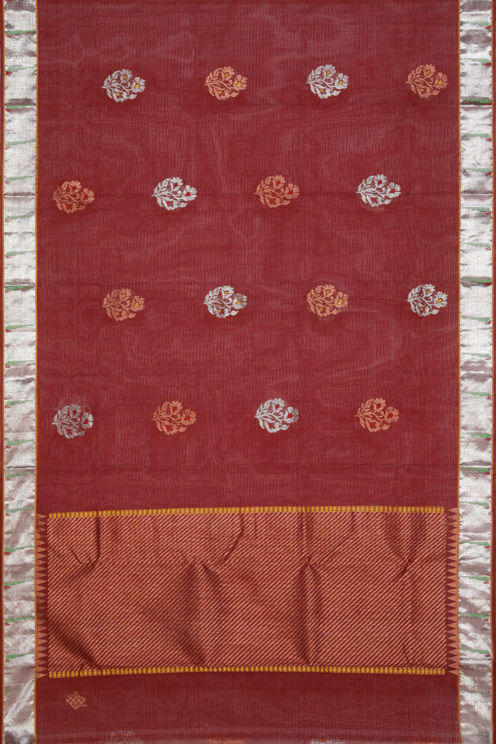 Collection of Kota Maroon Saree With Muniya Border in a gallery layout