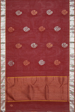 Collection of Kota Maroon Saree With Muniya Border in a gallery layout