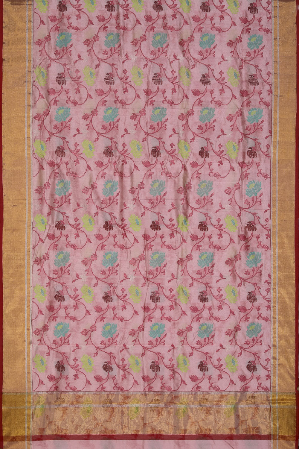 Collection of Chanderi Pink Saree in a gallery layout