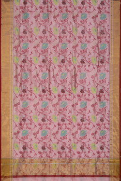 Collection of Chanderi Pink Saree in a gallery layout