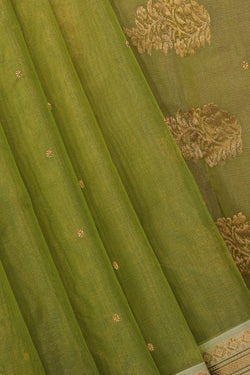 Collection of Kora-Silk Green Saree in a gallery layout