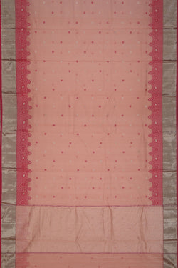 Collection of Chanderi Coral-Pink Saree in a gallery layout