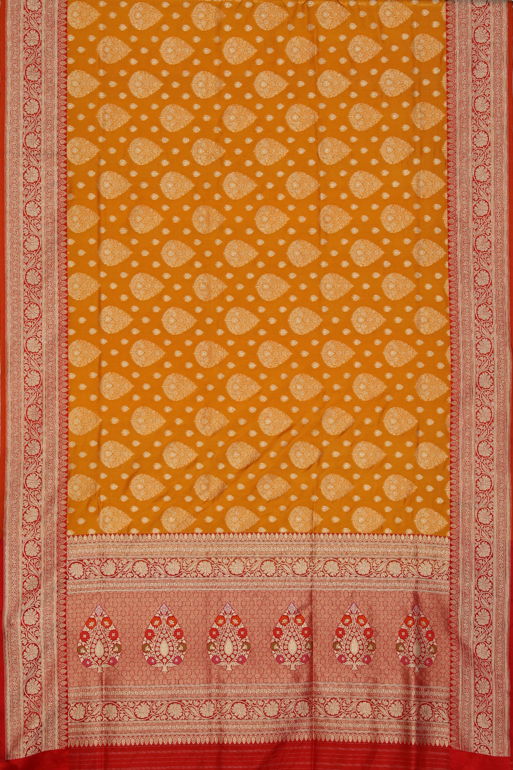 Image of Banarasi Silk Mustard Saree