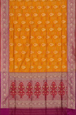 Collection of Banarasi Silk Mustard Saree in a gallery layout