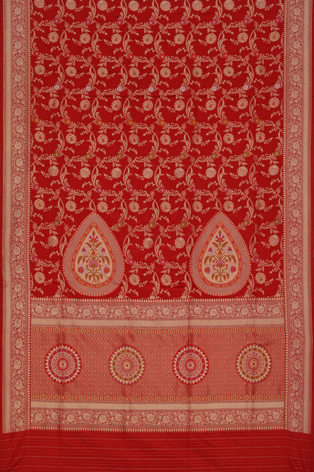 Image of Banarasi Silk Red Saree