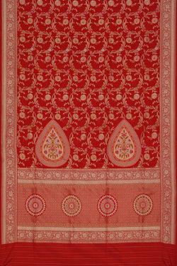 Image of Banarasi Silk Red Saree