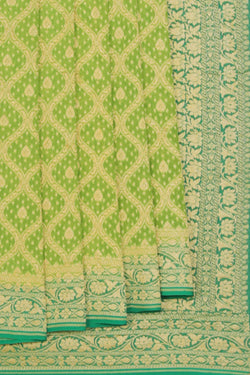 Collection of Banarasi Chiffon Green Saree in a gallery layout