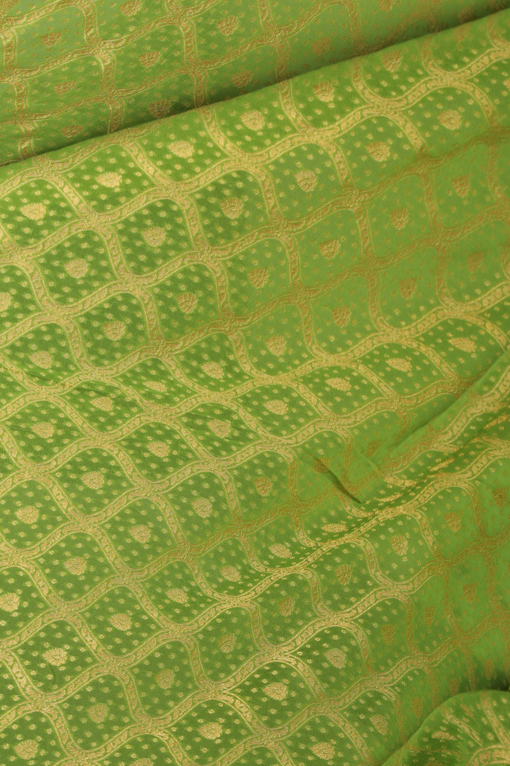 Collection of Banarasi Chiffon Green Saree in a gallery layout