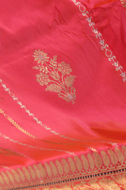 Image of Banarasi Silk Fuchsia-Pink Saree