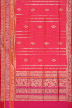 Image of Banarasi Silk Fuchsia-Pink Saree