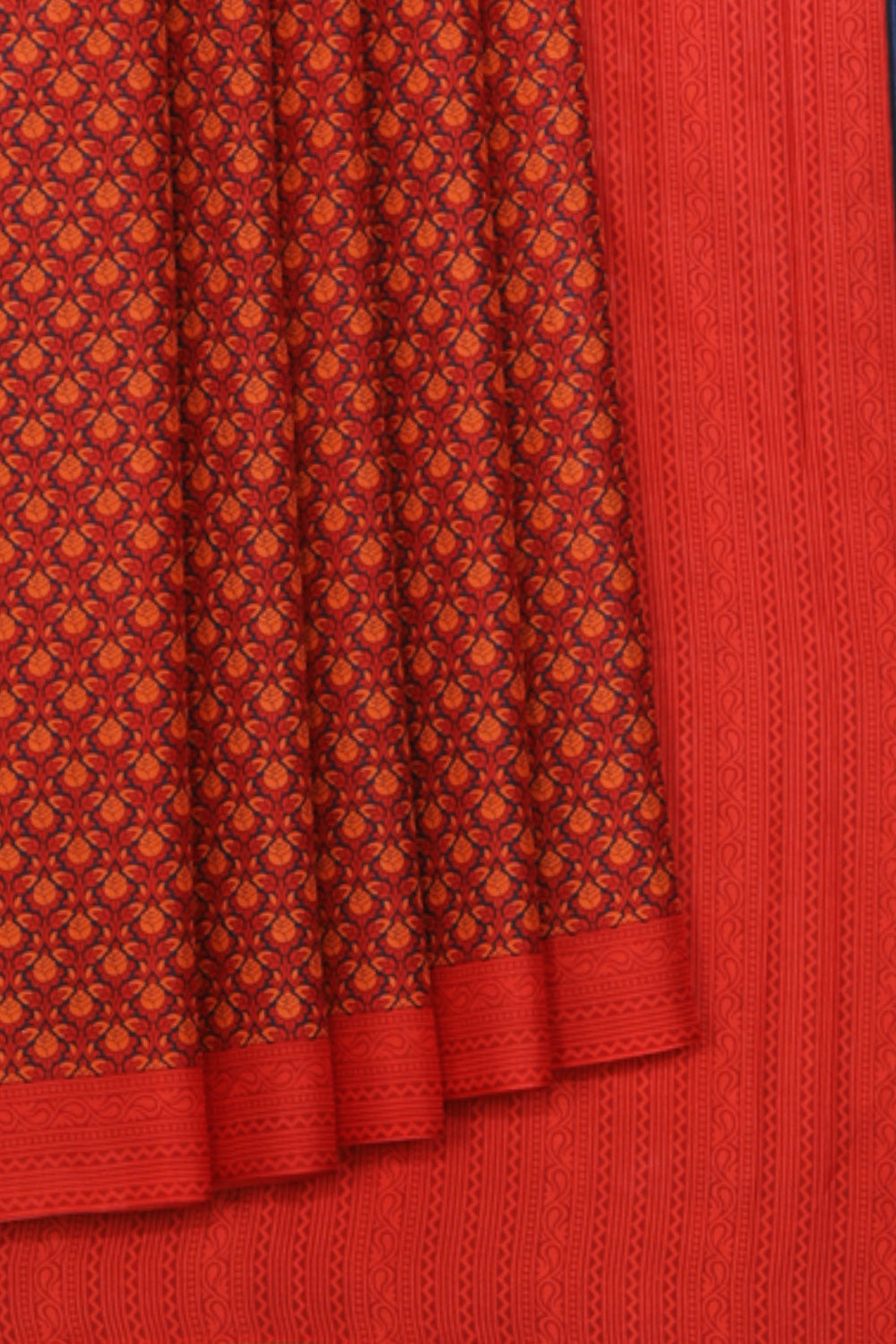 Collection of Simple Yet Elegant Soft-Silk Red Saree in a gallery layout