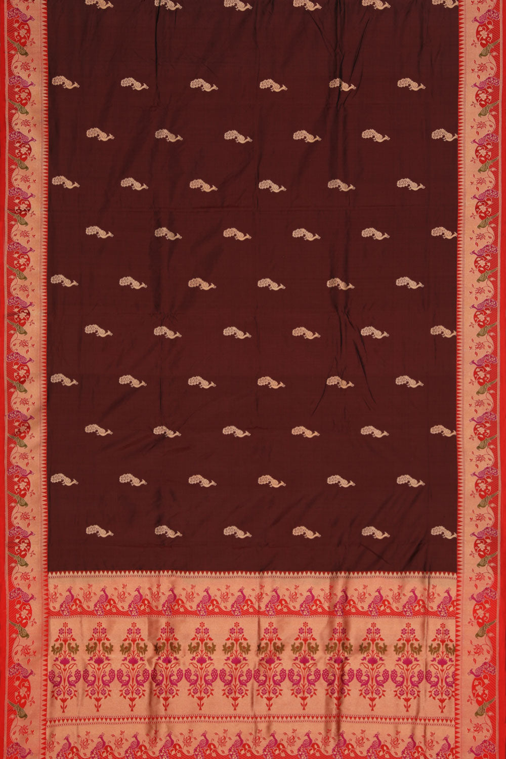 Collection of Banarasi Silk Maroon Saree in a gallery layout