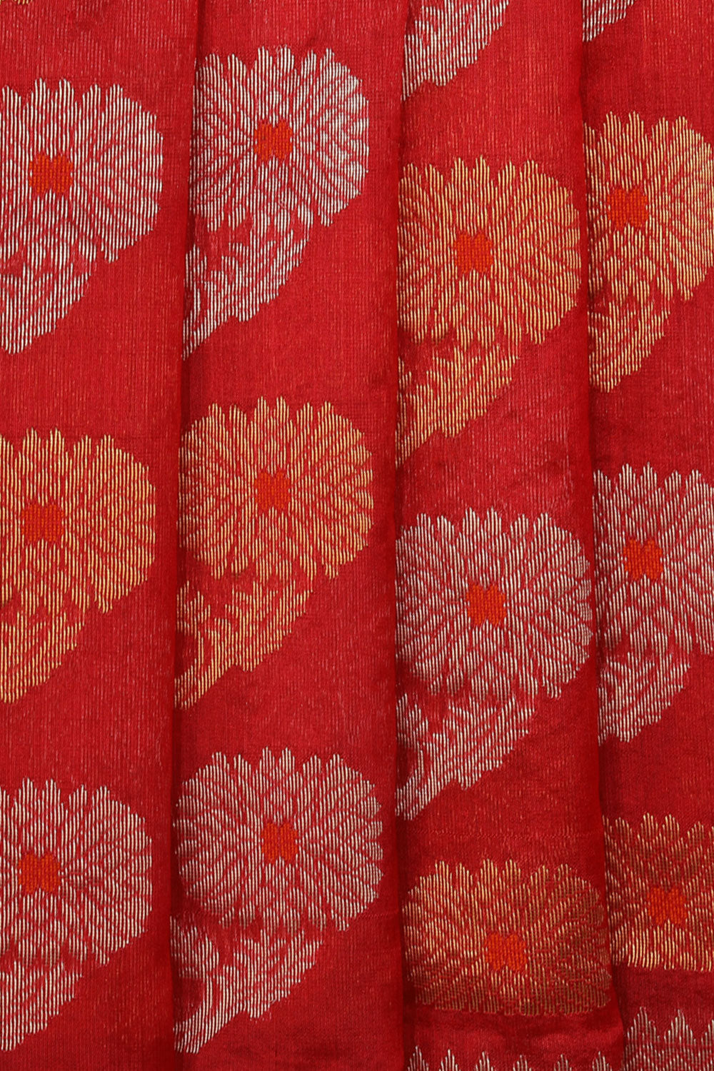 Image of Chanderi Coral-Red Saree
