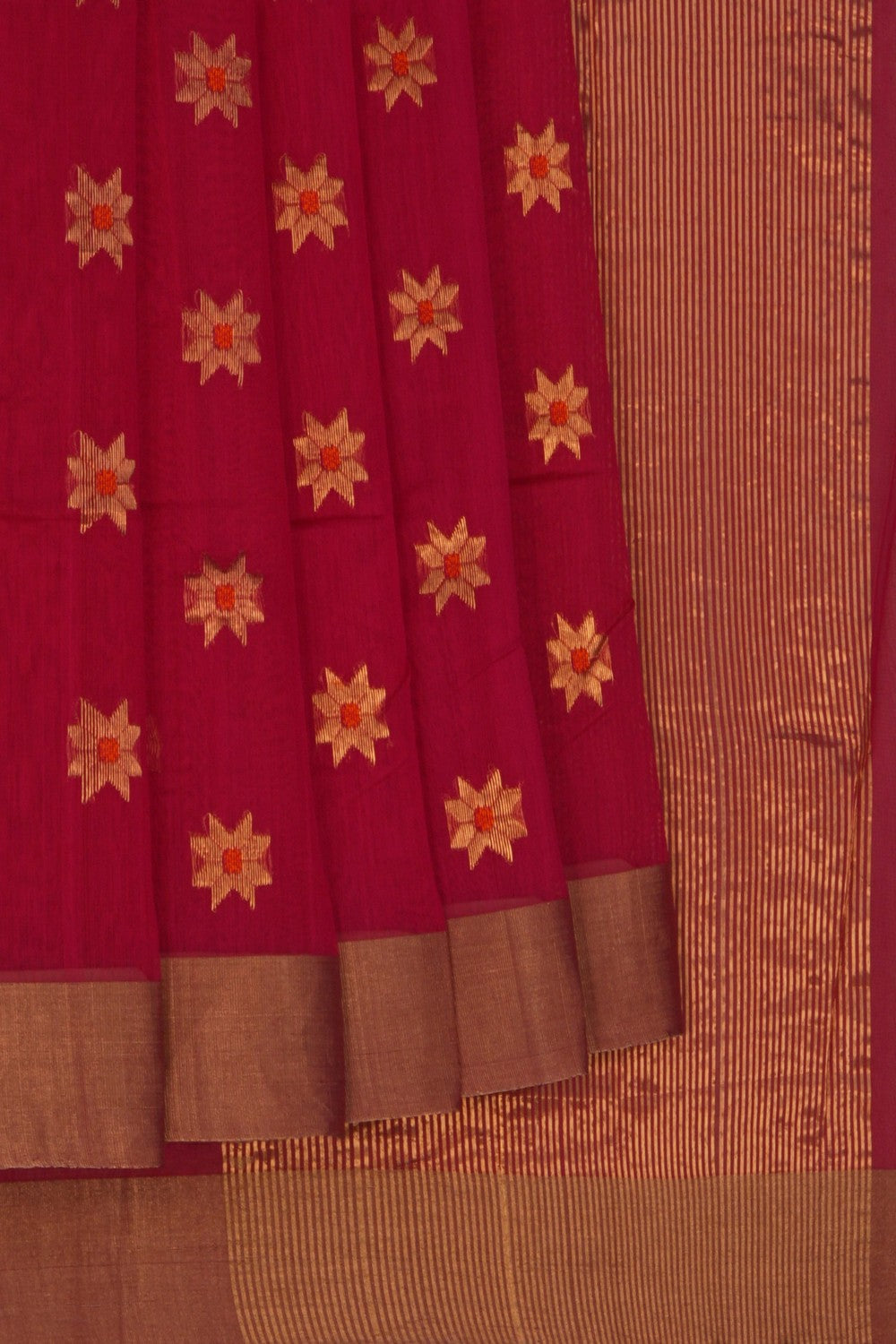Chanderi Cotton Silk Pink Saree