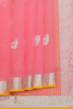 Collection of Kota Pink Saree With Silver Border in a gallery layout